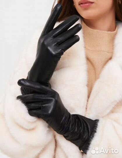 Перчатки женские кожаные новые