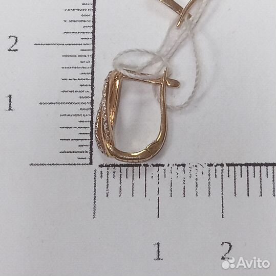 Золотые серьги с фианитами