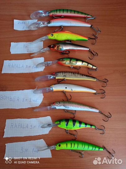 Воблеры б/у продано 3 bombera и 1 rapala 8 м. Оста