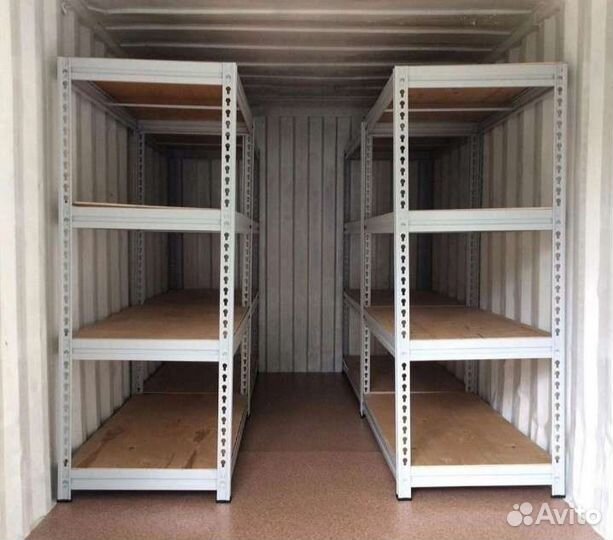 Металлический стеллаж с настилом для склада/дома