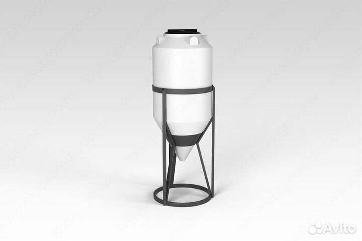 Емкость конусная пластиковая с полным сливом