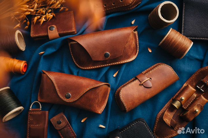 Футляр для очков (кожаный) ручная работа