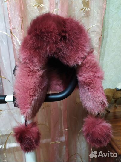Шапка зимняя (кожа+песец)
