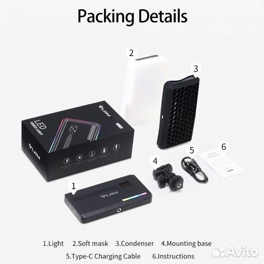 Карманный RGB LED свет 12 ватт Новый Ulanzi VL196