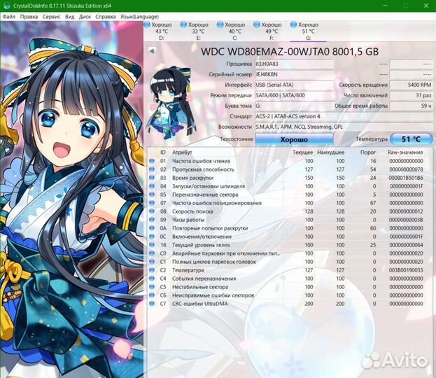 Внешний жёсткий диск WD на 8 тб