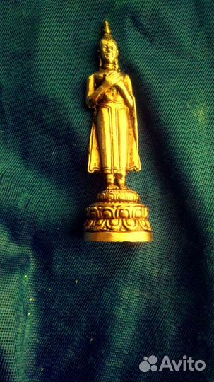 Будда бог умиротв-ие позолота бронза 10.9см(оценка