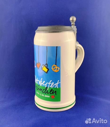 Литровая пивная кружка 