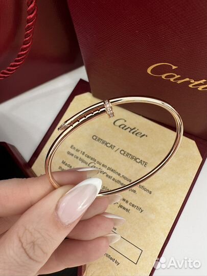 Браслет cartier гвоздь розовое золото 750 проба