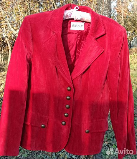Жакет бархатный пиджак Basler 46 хлопок новый