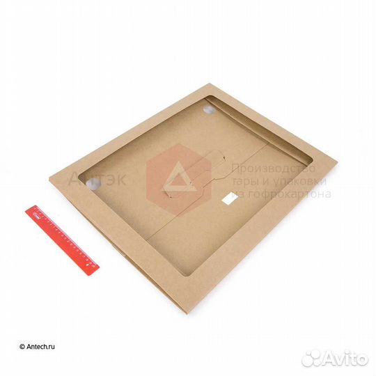 Картонная папка с окном 400*500*6 мгк Т24E бурый