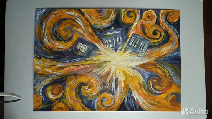 Рисунок постер взрыв Тардиса А3