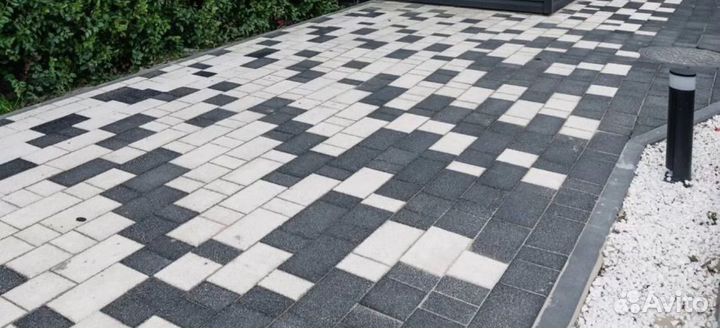 Укладка тротуарной плитки брусчатки