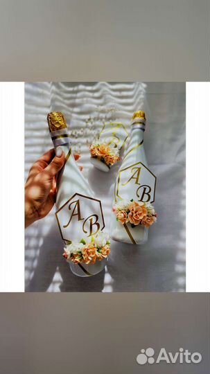 Свадебные бокалы ручной работы