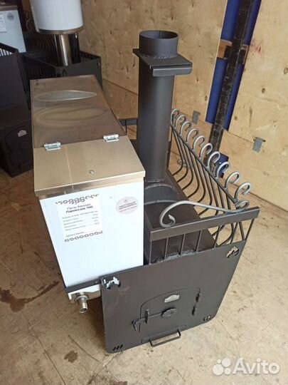 Печь для бани Паровозик 600 бак слева