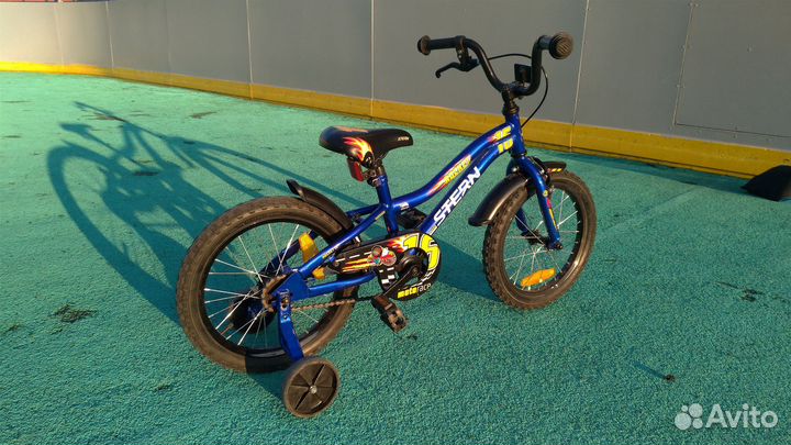 Велосипед детский 16 синий 4 колеса Stern Rocket