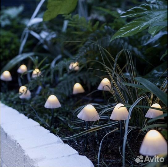 Уличная светодиодная гирлянда в виде грибов