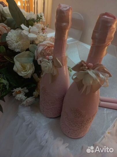 Свадебные бокалы ручной работы