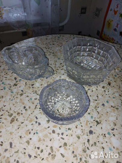 Хрустальная посуда,солонка,ложка Интурист СССР