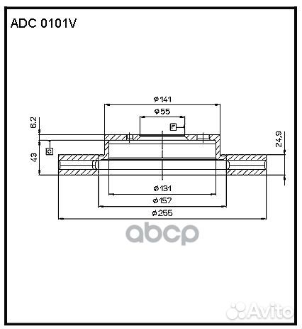 Диск тормозной перед ADC0101V allied nippon