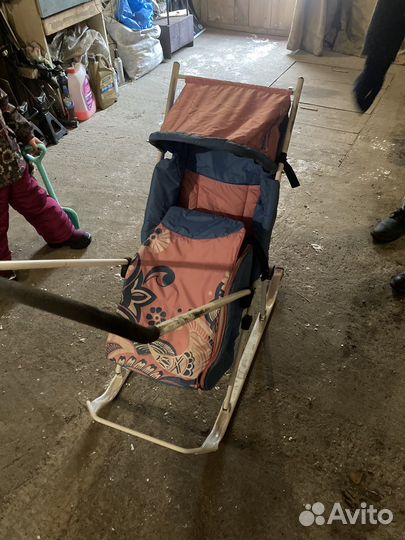 Санки коляска тяни толкай комфорт