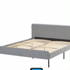 Кровать IKEA slattum, 160х200, мягкая, серая