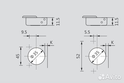 Петля накладная с доводчиком 90 гр Click-On Pivot