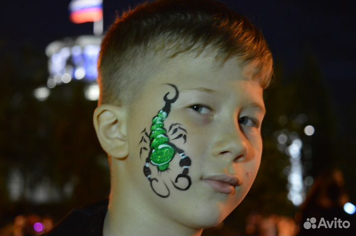 Аквагрим, рисунки хной, блеск-тату, мехенди