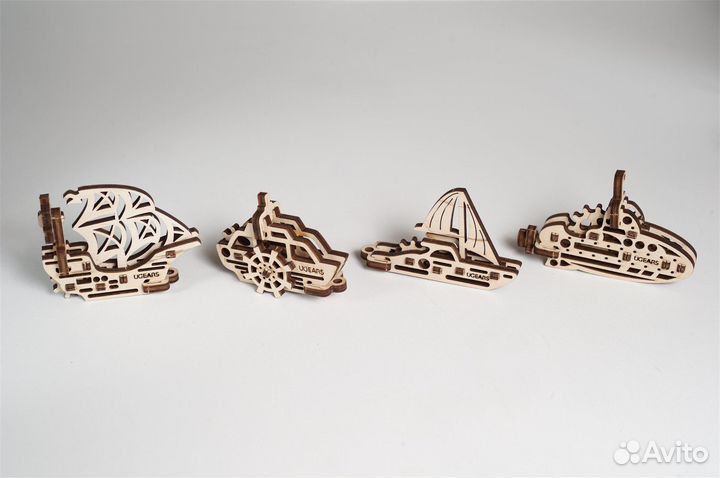 Фиджеты Корабли (4 шт.) (Ugears)