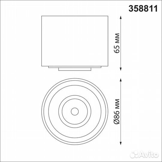 Потолочный светодиодный светильник Novotech Over Gesso 358811