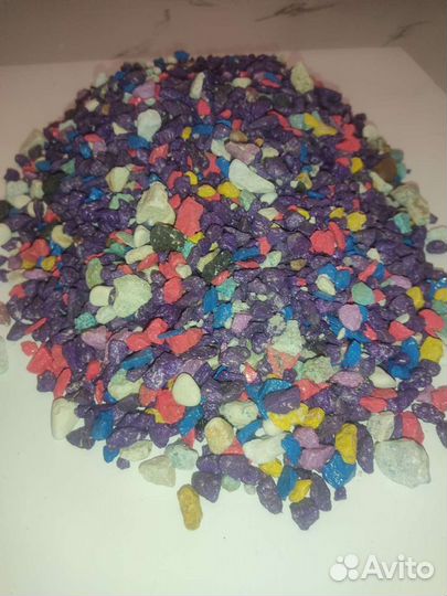 Грунт для аквариума цветной и замок