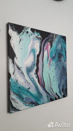 Картина флюид арт абстракция море волны
