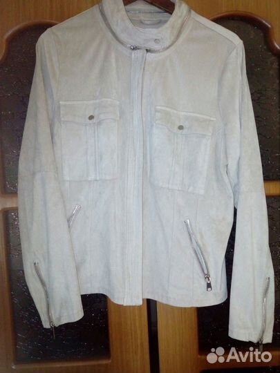 Бомбер из искусственной замши р52-54 беж