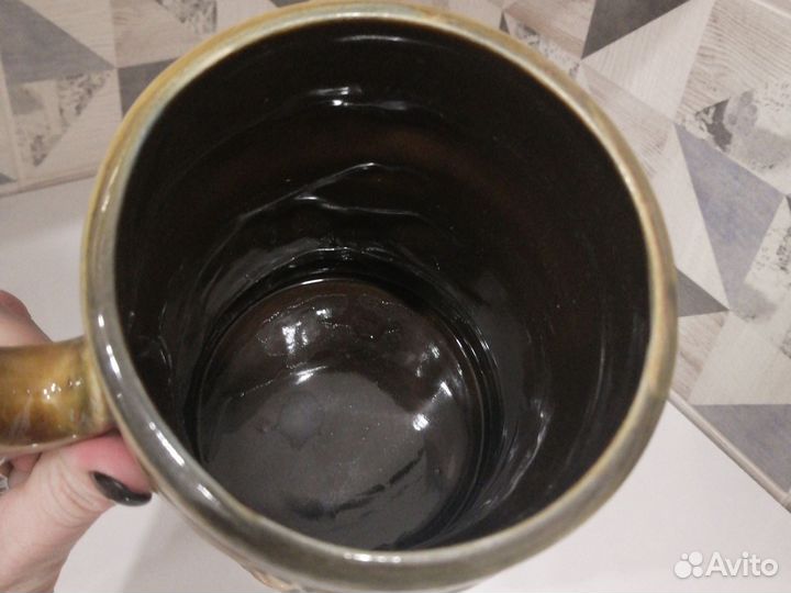 Кружка пивная Волгоград 1 л СССР стеклянная 500 мл