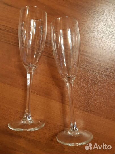 Бокалы для шампанского, 22 см, 2 шт новые