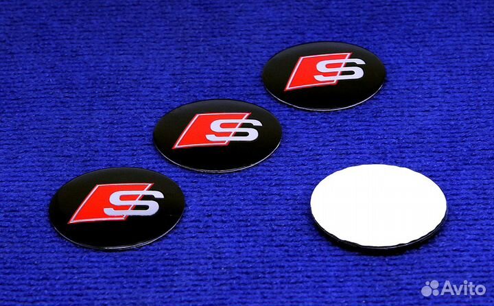 Комплект 3D наклеек колпачка Audi S-line
