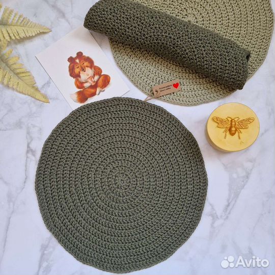 Салфетки сервировочные, набор, ручная работа