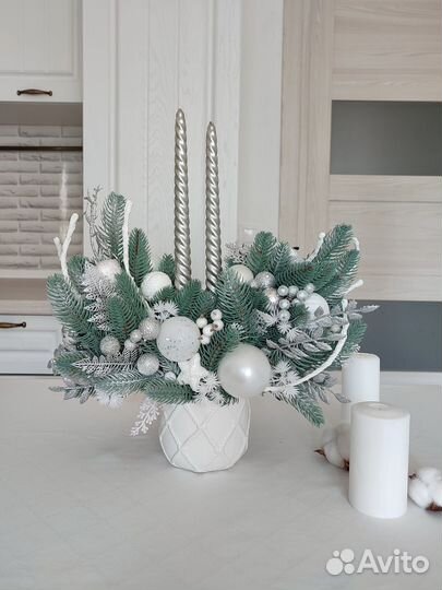 Новогодняя композиция+свечи