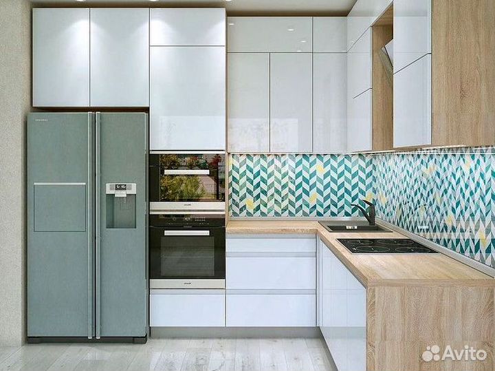 Кухонный гарнитур прямой в потолок на заказ