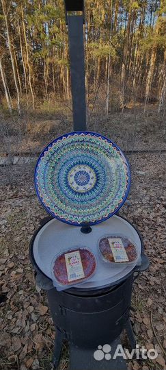 Казан и печь с дымоходом