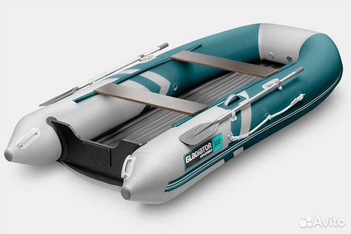Лодка Gladiator E 300 S; морской зеленый/белый