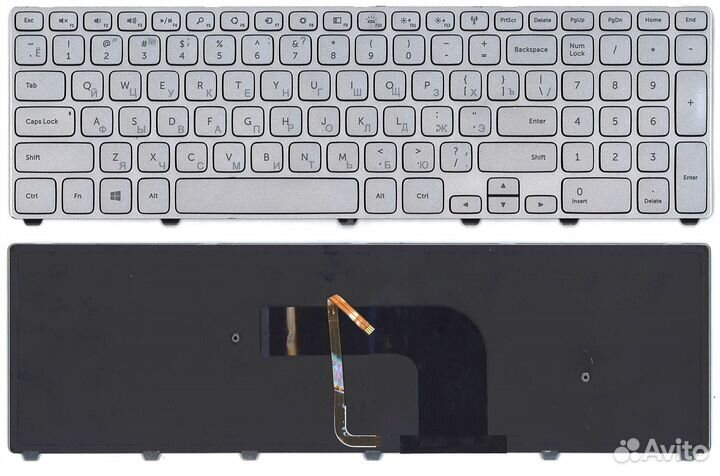 Клавиатура для ноутбука Dell 17-7000 Серебристая