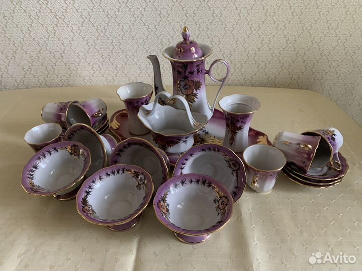 Кофейный фарфоровый набор СССР Коростень