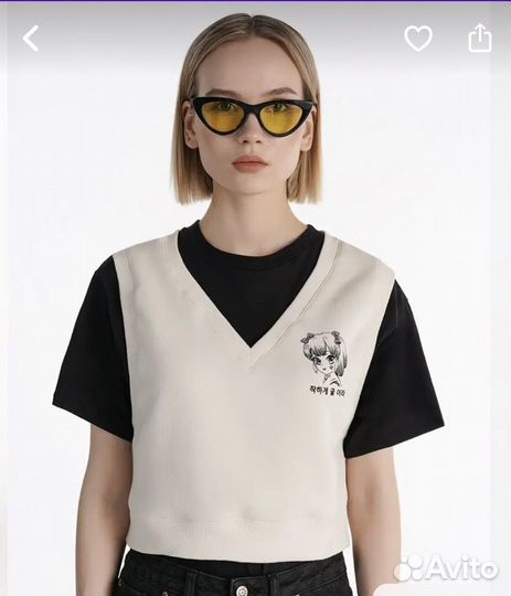 Укороченный женский жилет