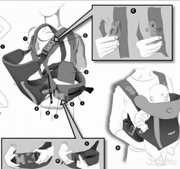 Рюкзак переноска слинг кенгуру tomy