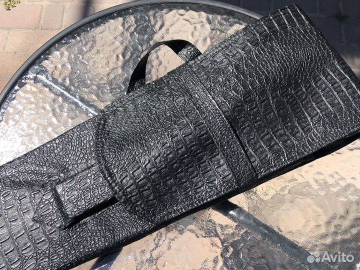 Шампуры в кожаном чехле подарочные (зеленый)