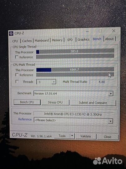 Материнская плата с процессором и памятью