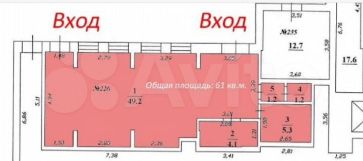 Торговая площадь, 61 м²