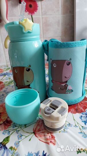 Термос детский с трубочкой