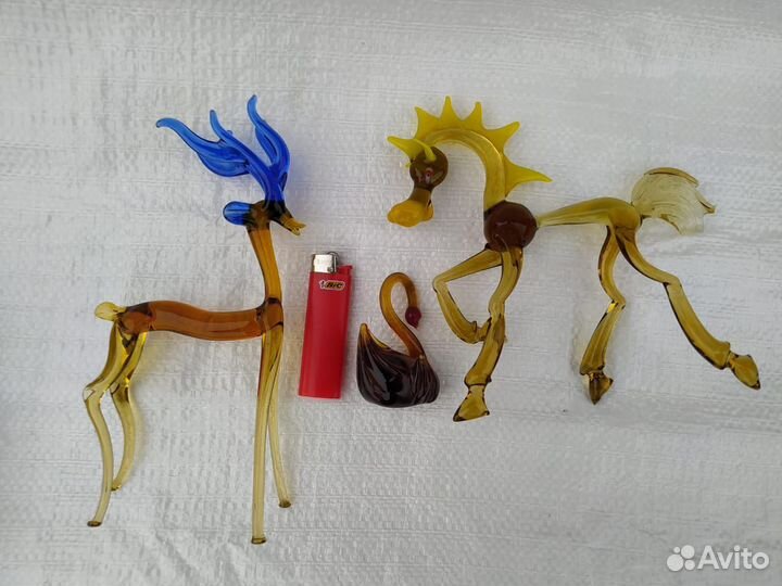 Стеклянные фигурки СССР. Цветное. Статуэтка