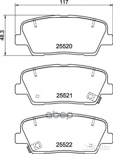 Колодки тормозные задн hyundai equus, centenni